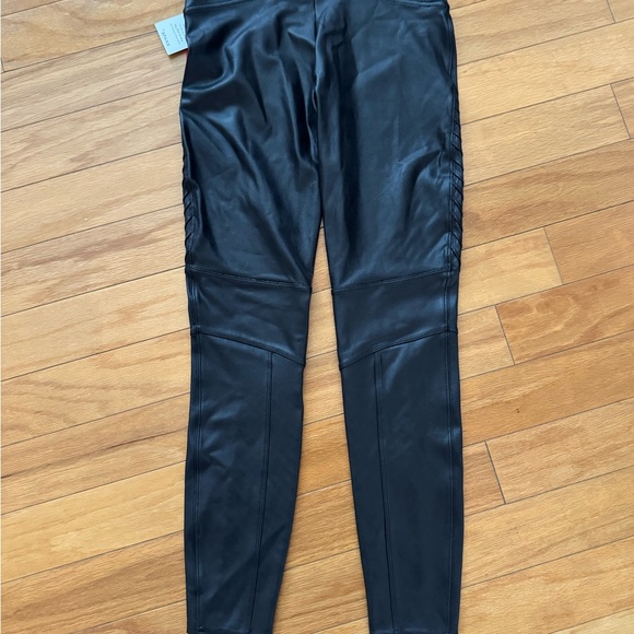 SPANX  Faux Leather Moto Leggings Black Size Large - Picture 5 of 9